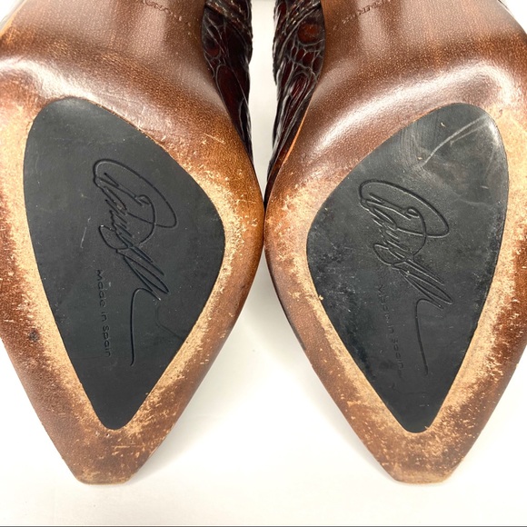 Donald J. Pliner Ankle Stiletto Booties Croc Skin - Picture 13 of 16